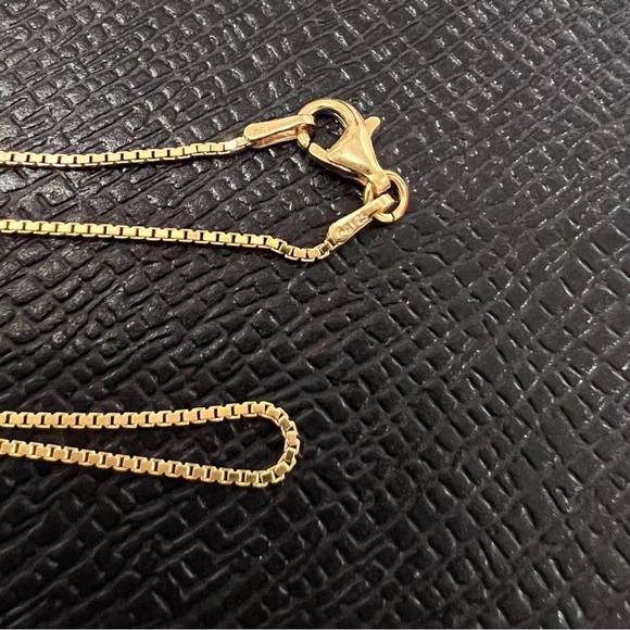 NEW 18K Gold Plated Box Chain Over 925 Silver .90mm Width & 50cm Long CHAIN ONLY - Picture 5 of 10
